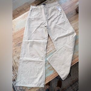 GAP Light Beige High-Rise Wide-Leg Cords